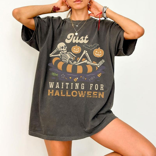 Summerween Comfort Colors Shirt, Summer Skeleton, Spooky Summer Tee, Retro Summer, Girly Summer, Beach Vibes Tee, Halloween Skeleton Shirt