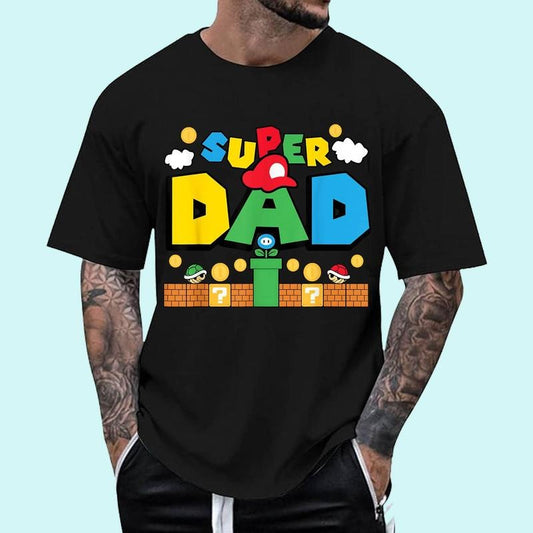 Super Gamer Dad Family Matching For Fathers Day Unisex T-Shirt, Cotton 100%, Top Trending Fashion