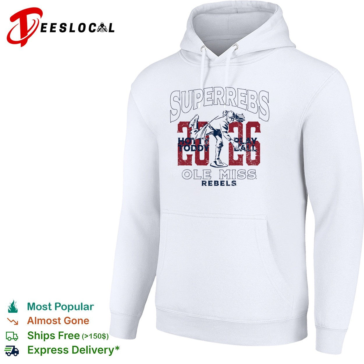 Superrebs 2026 Hotty Toddy Play Ball Ole Miss Rebels baseball team logo shirt