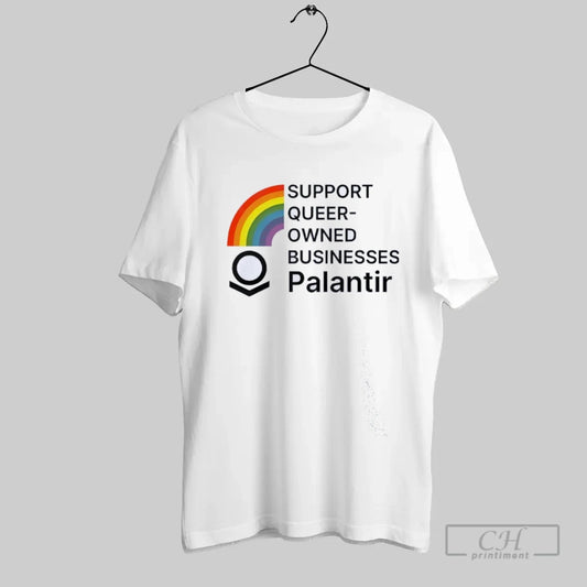 Support Queer Owned Businesses Palantir Rainbow Flag - clothing by TeeHivey.com