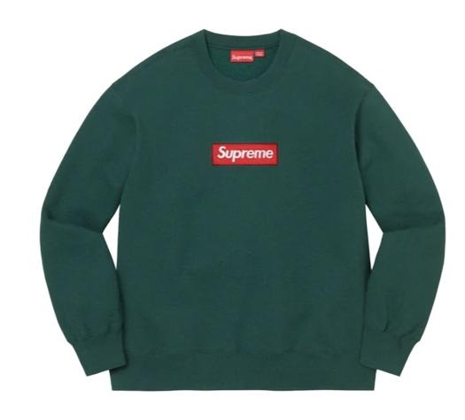 Supreme Box Logo Crewneck (FW22) Dark Pine