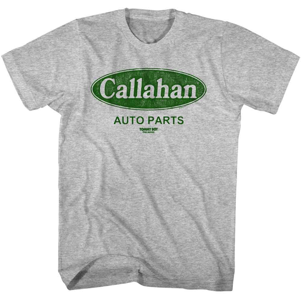 Tommy Boy - Callahan Logo - American Classics - Gray Heather Adult Short Sleeve T-Shirt - clothing by TeeHivey.com (Image 1)