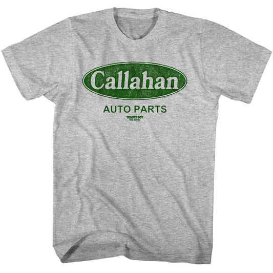 Tommy Boy - Callahan Logo - American Classics - Gray Heather Adult Short Sleeve T-Shirt - clothing by TeeHivey.com (Image 1)