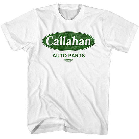 Tommy Boy - Callahan Logo - American Classics - White Adult Short Sleeve T-Shirt - clothing by TeeHivey.com (Image 1)