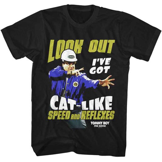 Tommy Boy - Cat Like - American Classics - Solid Black Adult Short Sleeve T-Shirt - clothing by TeeHivey.com (Image 1)