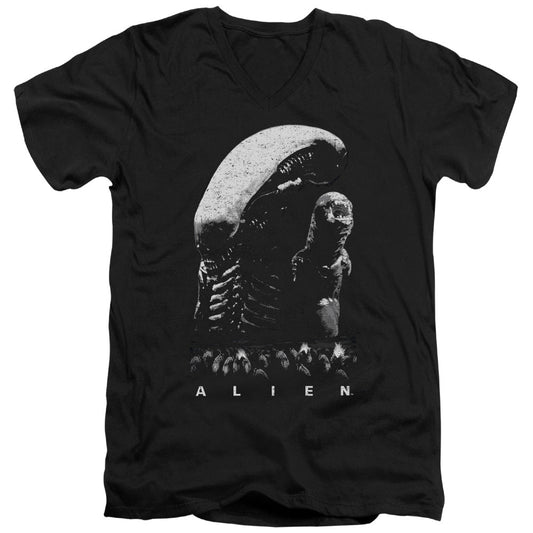 Alien Evolution Mens Slim Fit V-Neck T Shirt Black