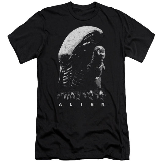 Alien Evolution Premium Bella Canvas Slim Fit Mens T Shirt Black