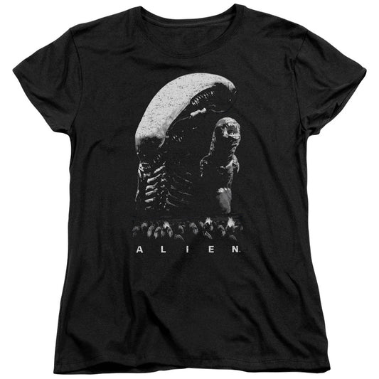 Alien Evolution Womens T Shirt Black