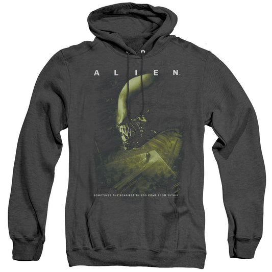 Alien Lurk Heather Mens Hoodie Black