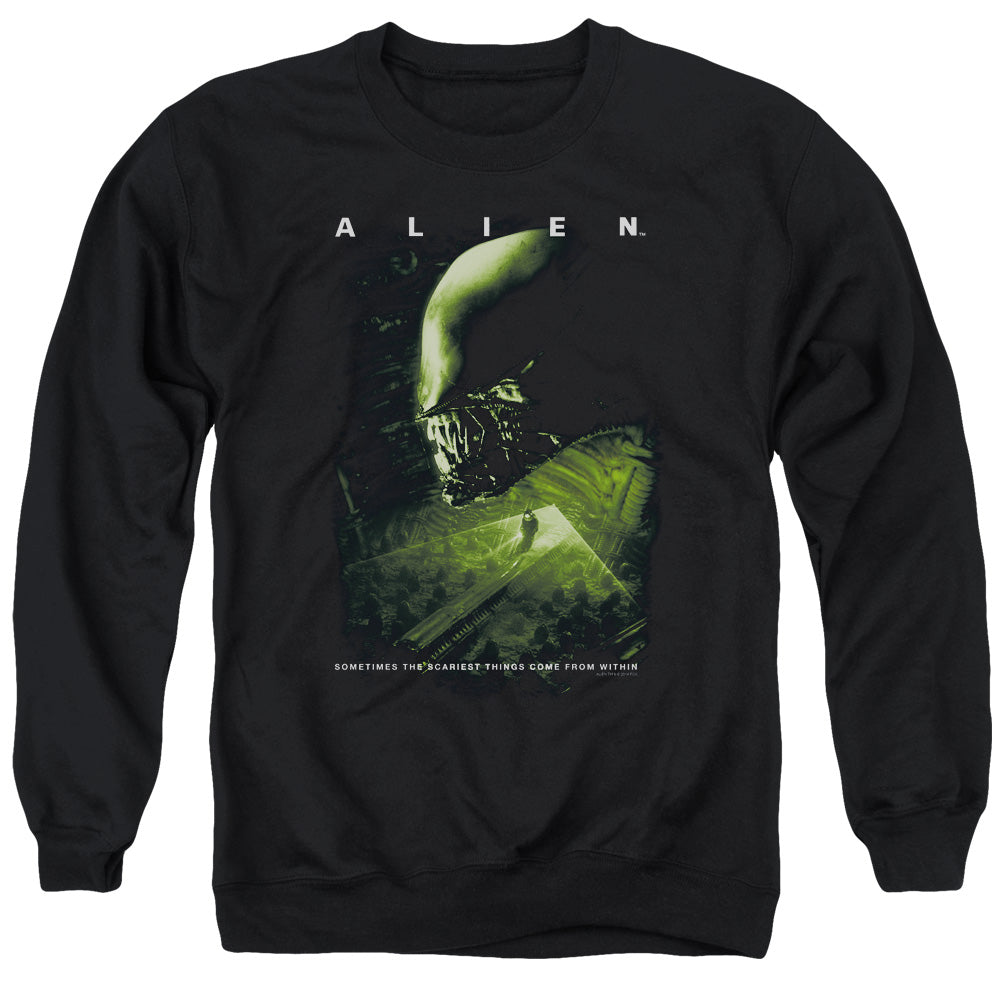 Alien Lurk Mens Crewneck Sweatshirt Black