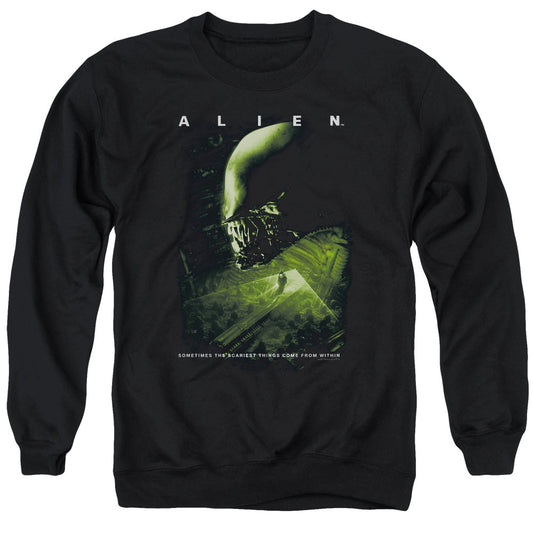 Alien Lurk Mens Crewneck Sweatshirt Black