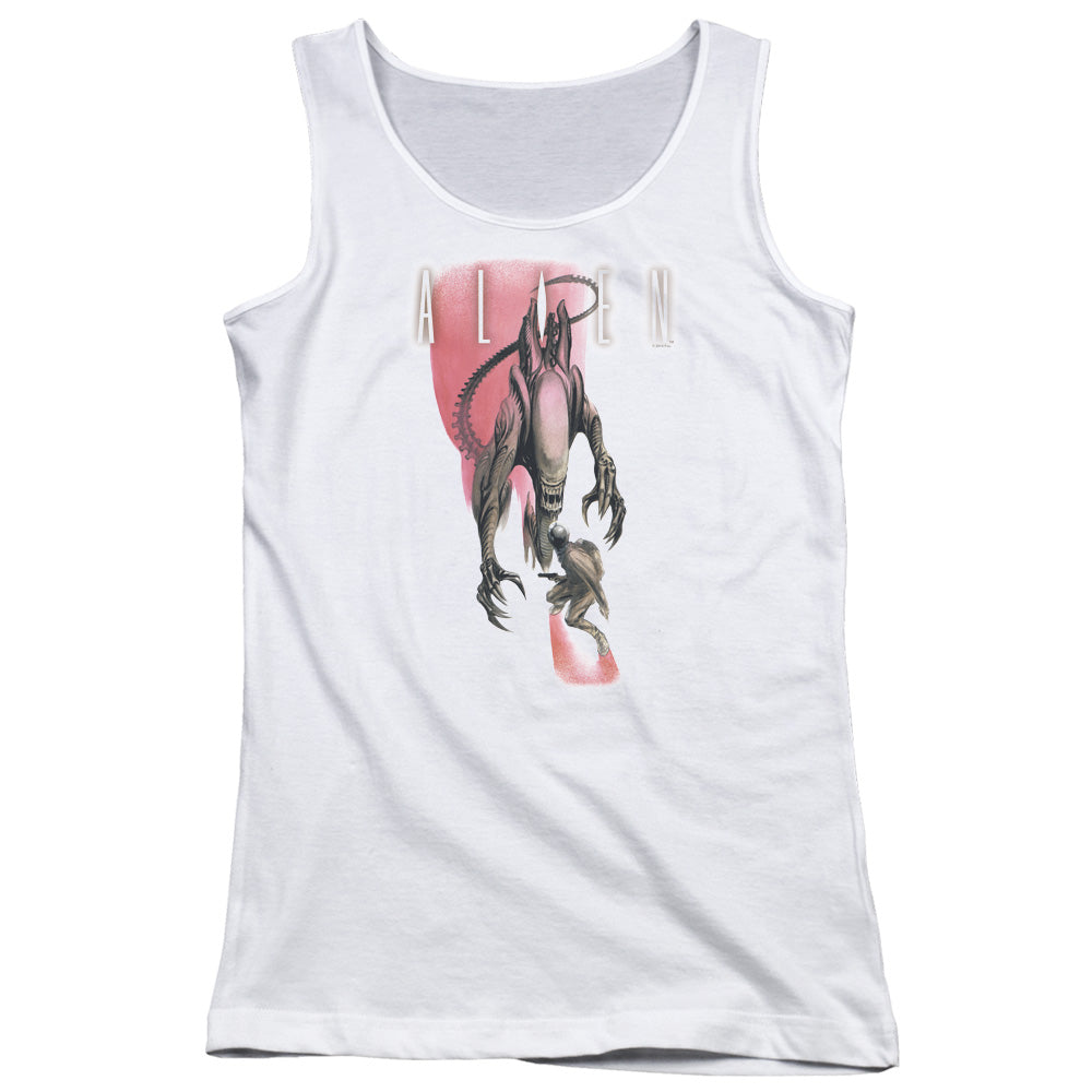 Alien Face Off Womens Tank Top Shirt White