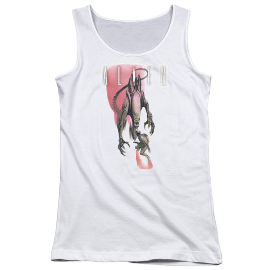 Alien Face Off Womens Tank Top Shirt White