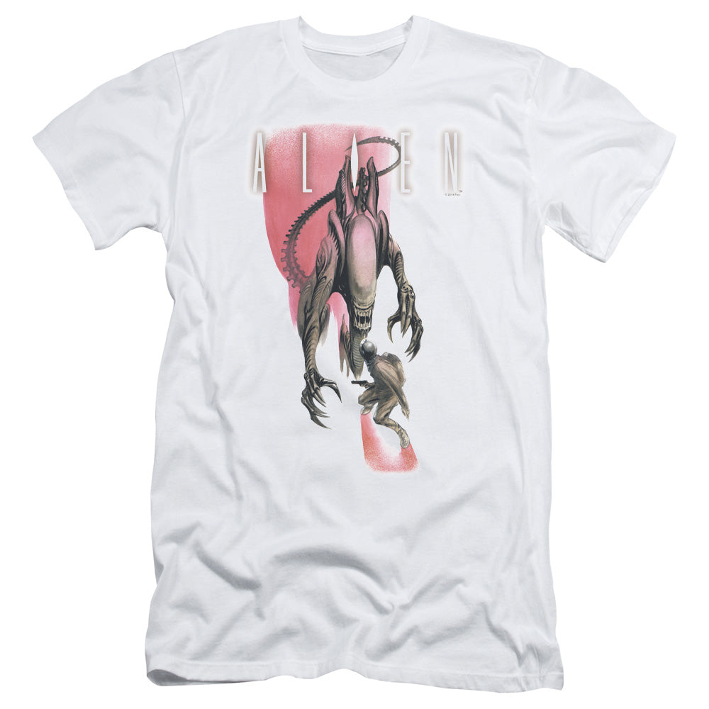 Alien Face Off Slim Fit Mens T Shirt White