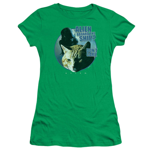 Alien Jonesy Junior Sheer Cap Sleeve Womens T Shirt Kelly Green