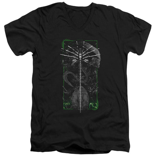 Alien Facehugger Mens Slim Fit V-Neck T Shirt Black
