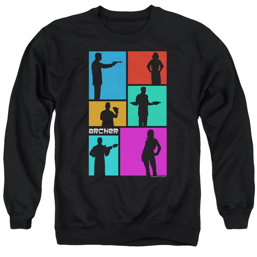 Archer Silhouettes Mens Crewneck Sweatshirt Black - clothing by TeeHivey.com