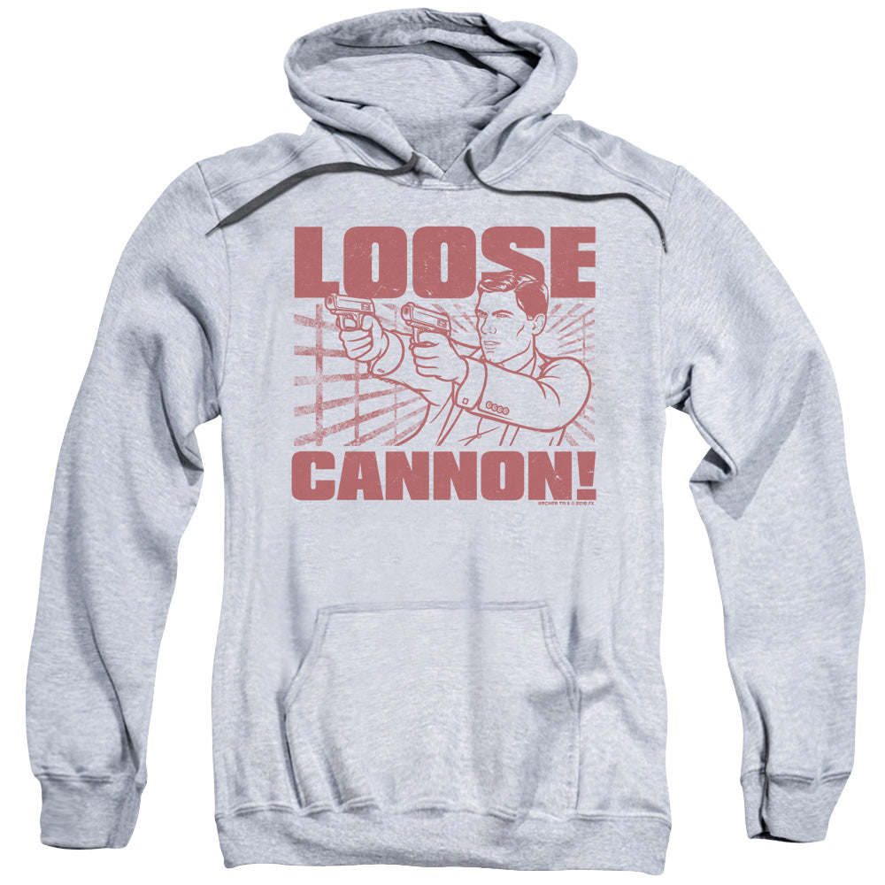 Archer Loose Cannon Mens Hoodie Athletic Heather - clothing by TeeHivey.com