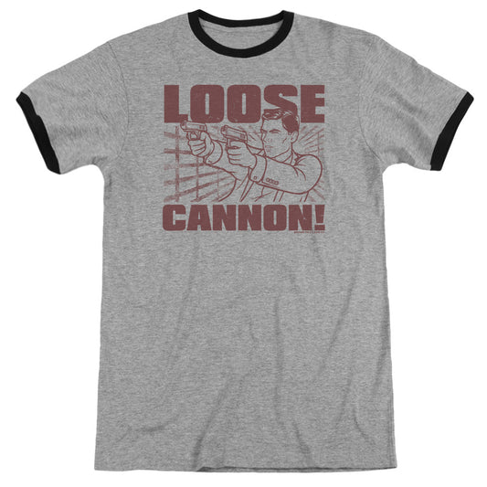 Archer Loose Cannon Heather Ringer Mens T Shirt Heather - clothing by TeeHivey.com