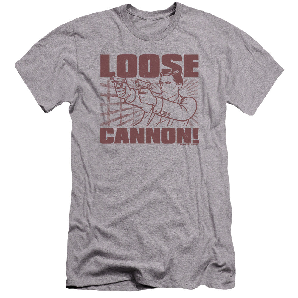Archer Loose Cannon Premium Bella Canvas Slim Fit Mens T Shirt Athletic Heather - clothing by TeeHivey.com