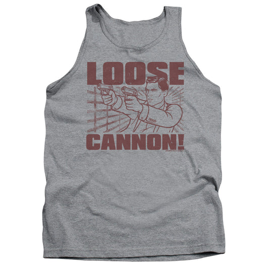 Archer Loose Cannon Mens Tank Top Shirt Athletic Heather - clothing by TeeHivey.com