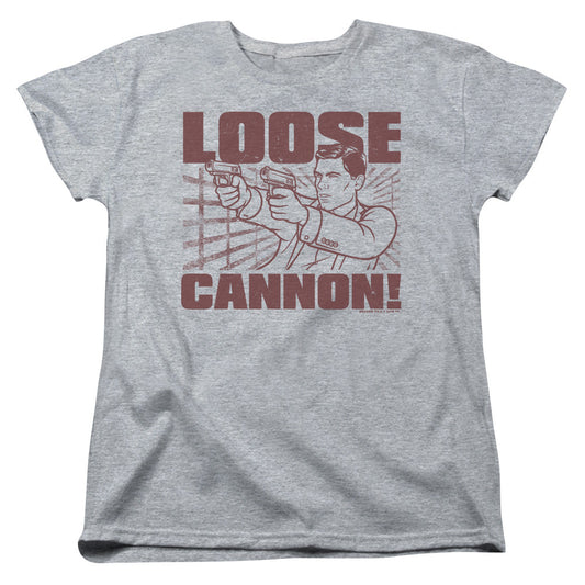 Archer Loose Cannon Womens T Shirt Athletic Heather - clothing by TeeHivey.com