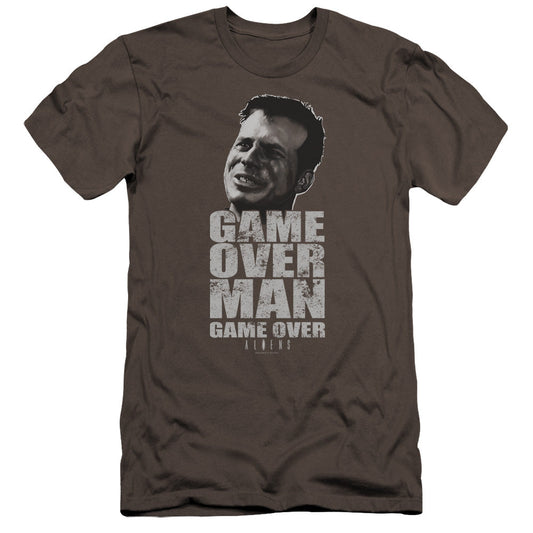Alien Game Over Man Premium Bella Canvas Slim Fit Mens T Shirt Charcoal