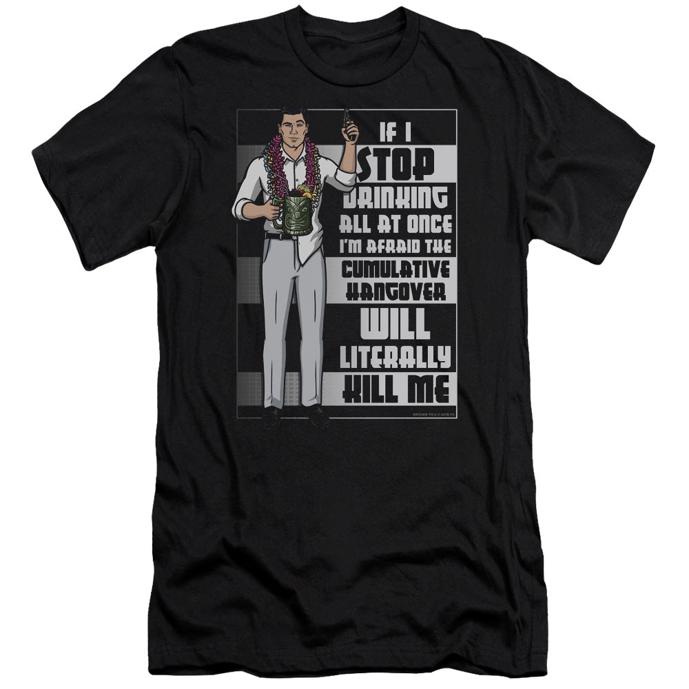 Archer Killer Hangover Slim Fit Mens T Shirt Black - clothing by TeeHivey.com