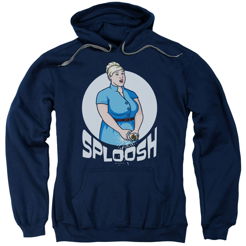 Archer Sploosh Mens Hoodie Navy Blue - clothing by TeeHivey.com