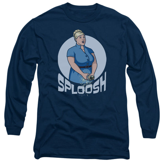 Archer Sploosh Mens Long Sleeve Shirt Navy Blue - clothing by TeeHivey.com