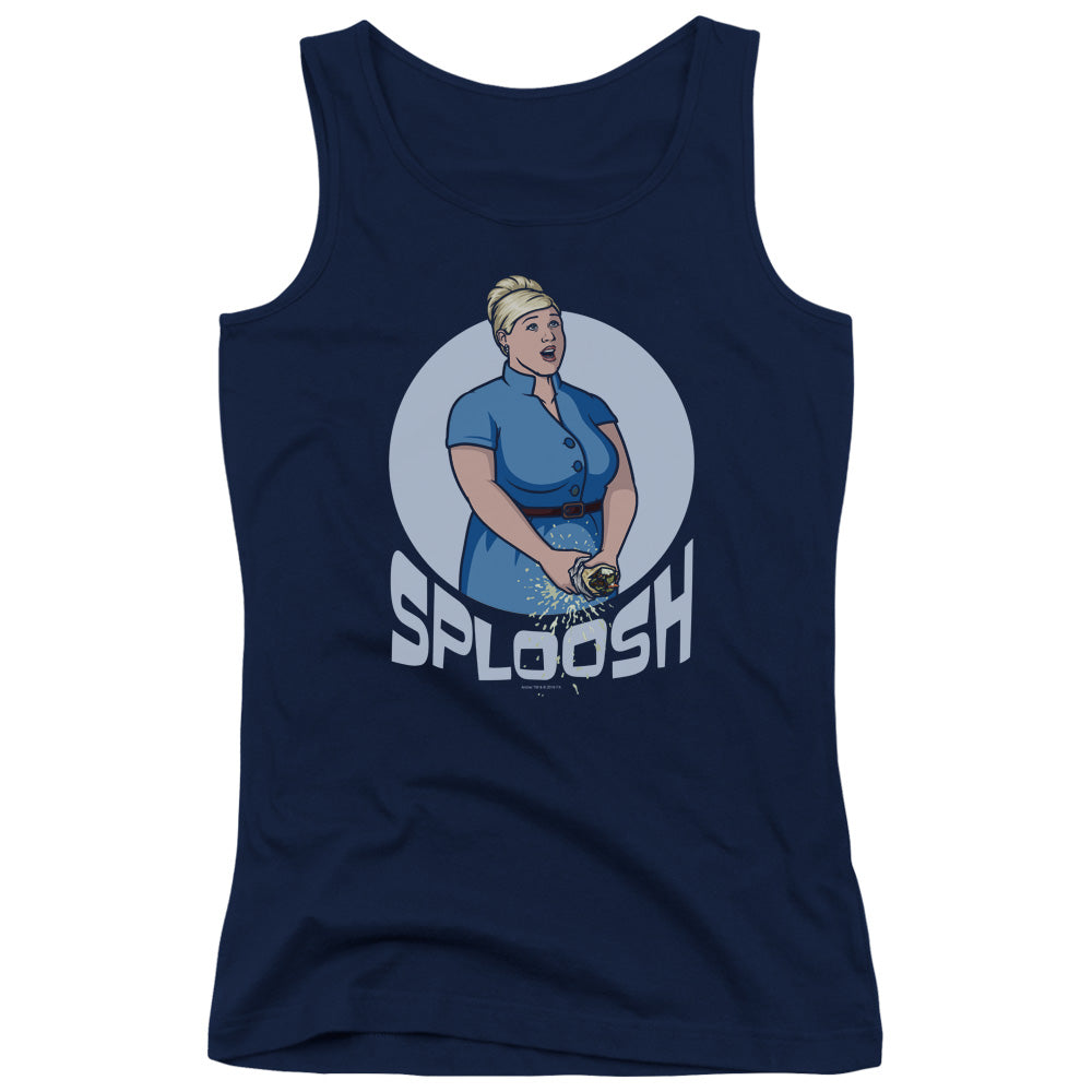 Archer Sploosh Womens Tank Top Shirt Navy Blue - clothing by TeeHivey.com