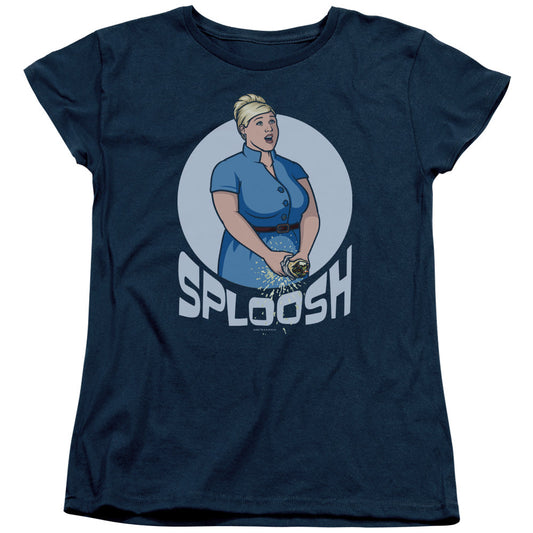 Archer Sploosh Womens T Shirt Navy Blue - clothing by TeeHivey.com