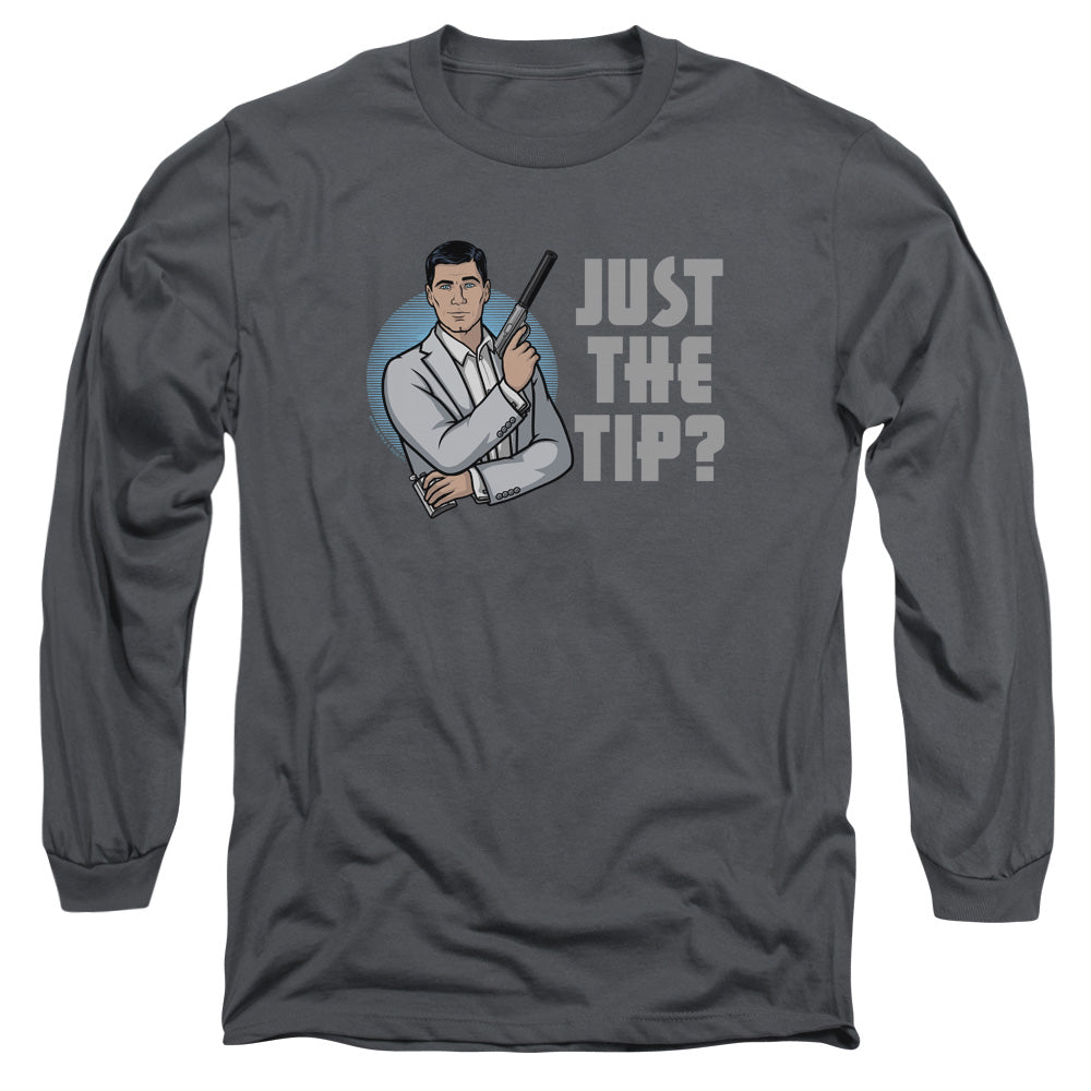 Archer Tip Mens Long Sleeve Shirt Charcoal - clothing by TeeHivey.com