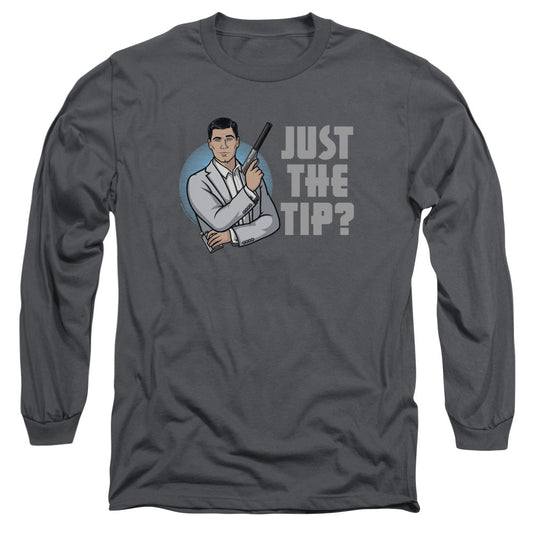 Archer Tip Mens Long Sleeve Shirt Charcoal - clothing by TeeHivey.com