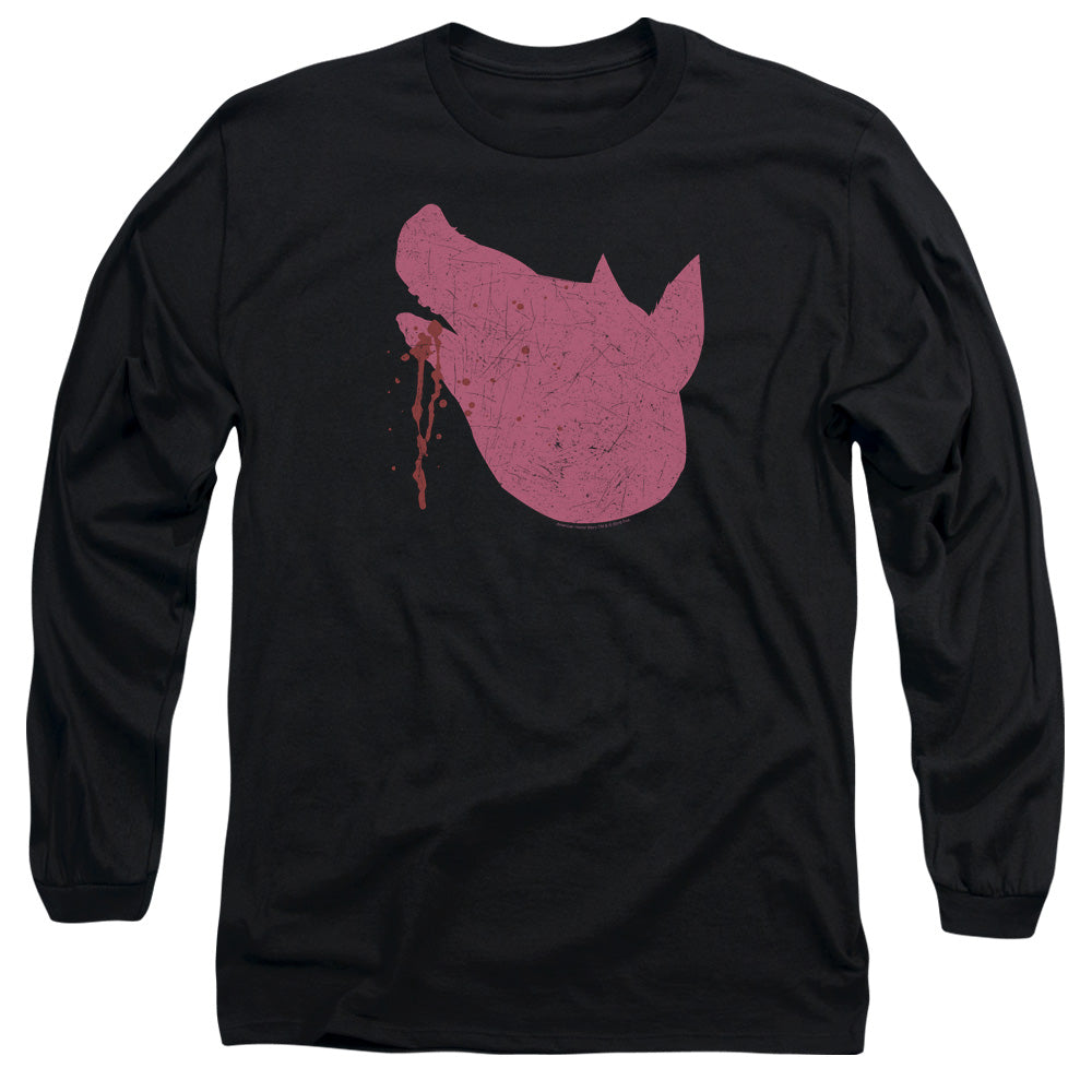 American Horror Story Pig Head Mens Long Sleeve Shirt Black