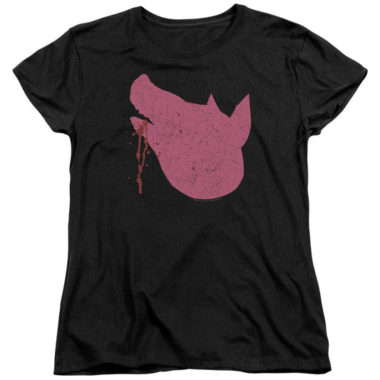 American Horror Story Pig Head Womens T Shirt Black