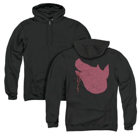 American Horror Story Pig Head Back Print Zipper Mens Hoodie Black