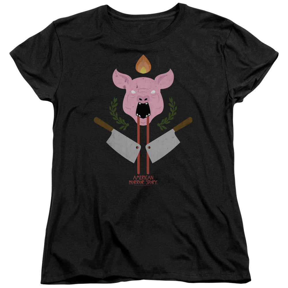 American Horror Story Pig Cleavers Womens T Shirt Black