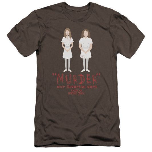 American Horror Story Murder Premium Bella Canvas Slim Fit Mens T Shirt Charcoal