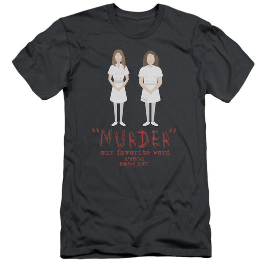 American Horror Story Murder Slim Fit Mens T Shirt Charcoal