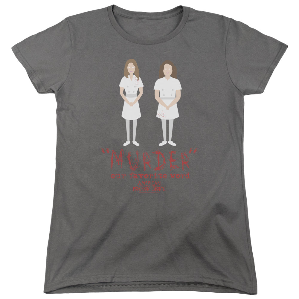 American Horror Story Murder Womens T Shirt Charcoal