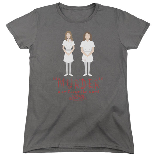 American Horror Story Murder Womens T Shirt Charcoal