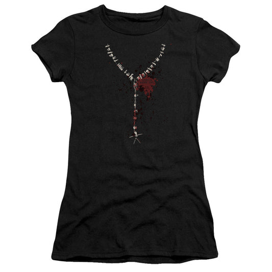 American Horror Story Necklace Junior Sheer Cap Sleeve Womens T Shirt Black