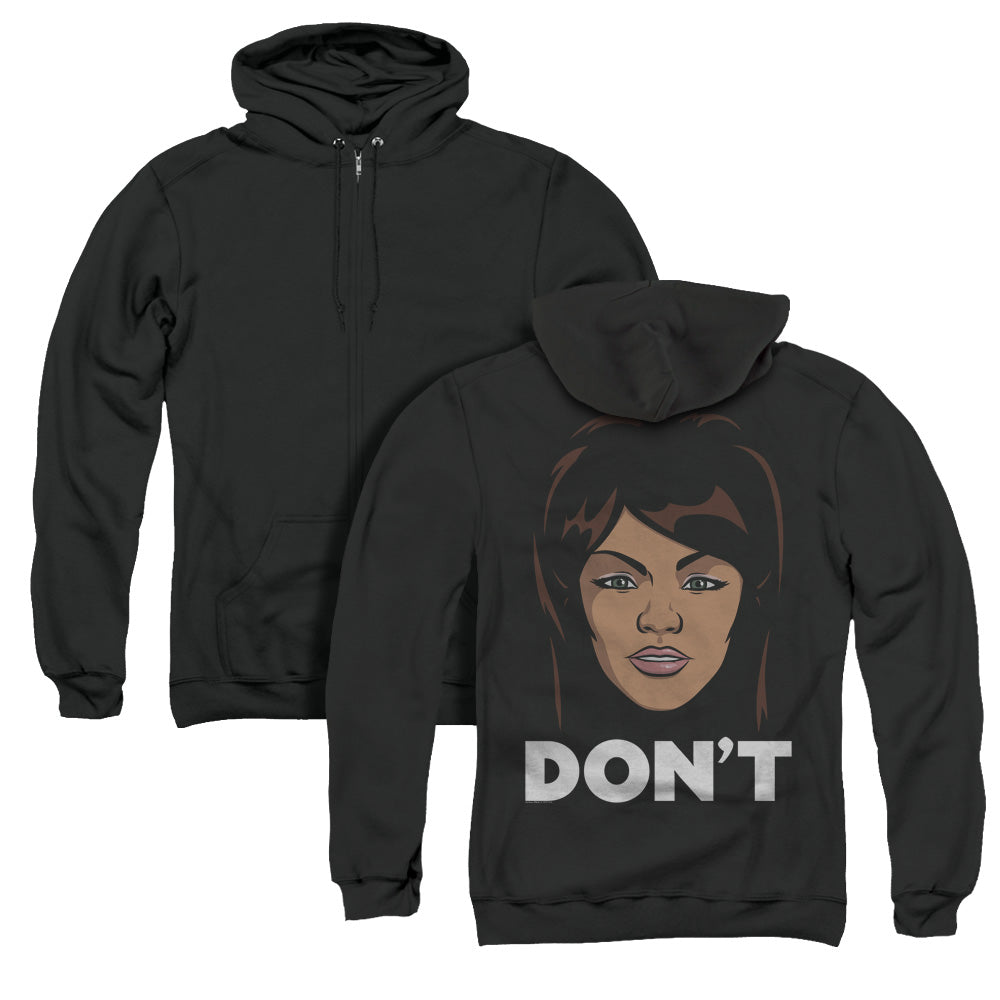 Archer Lana Dont Back Print Zipper Mens Hoodie Black - clothing by TeeHivey.com