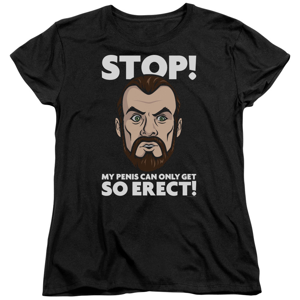 Archer Krieger Stop Womens T Shirt Black - clothing by TeeHivey.com