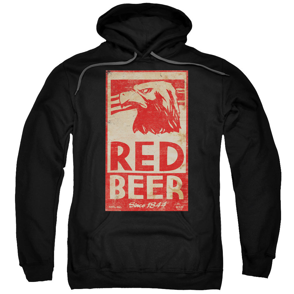 Archer Red Beer Label Mens Hoodie Black - clothing by TeeHivey.com