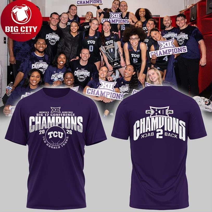 TCU Horned Frogs Basketball Big12 Champions 2026 Two Sided Shirt