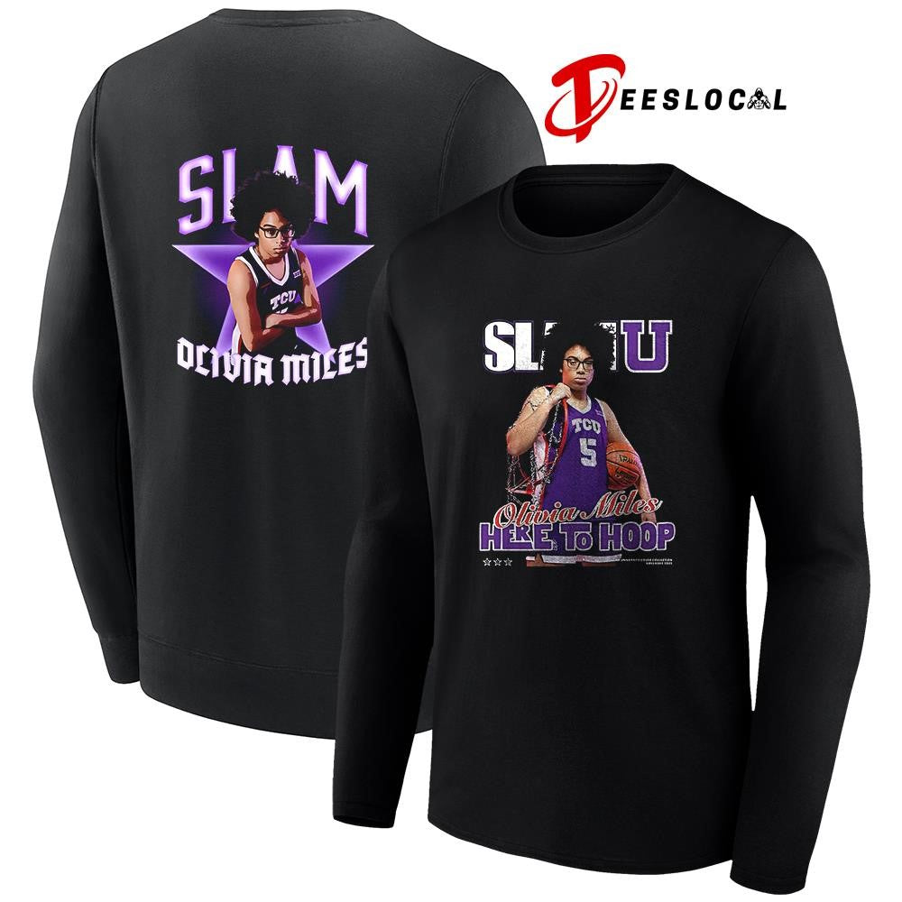 TCU Horned Frogs SLAM Olivia Miles here to hoop graphic shirt