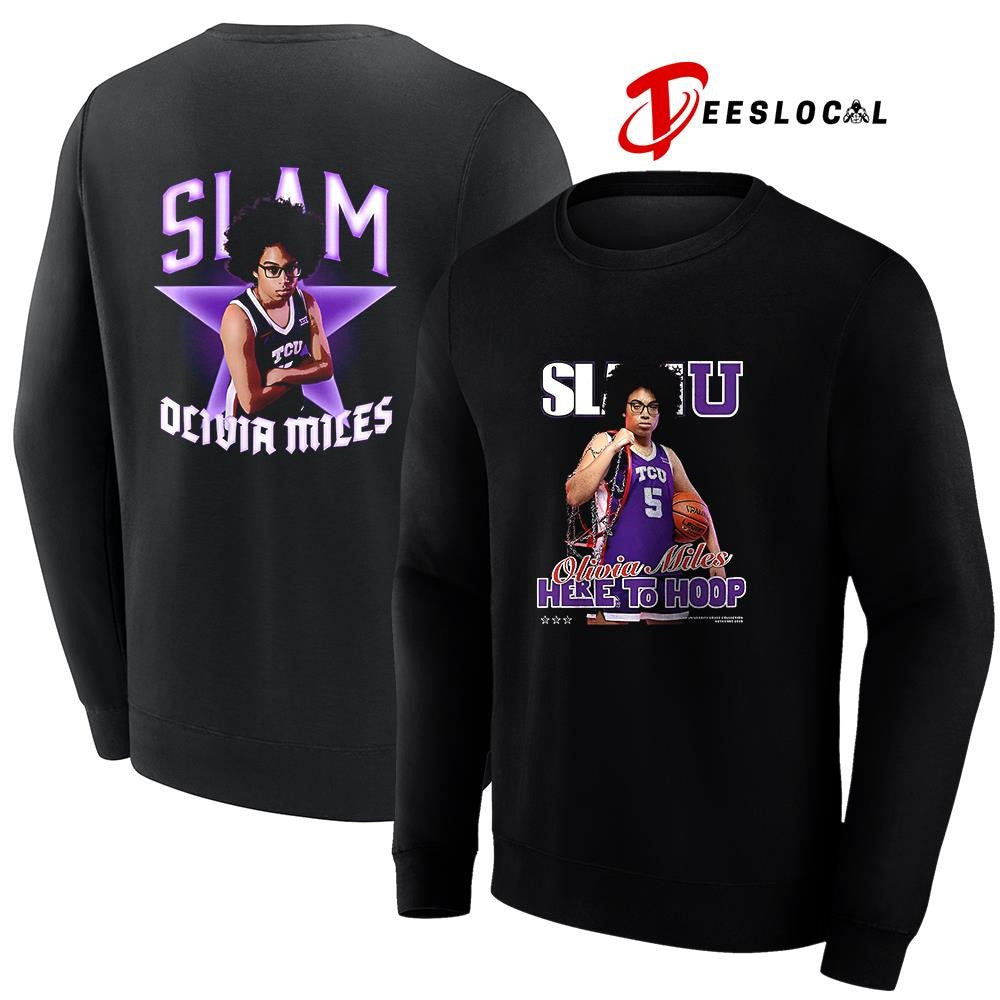 TCU Horned Frogs SLAM Olivia Miles here to hoop graphic shirt