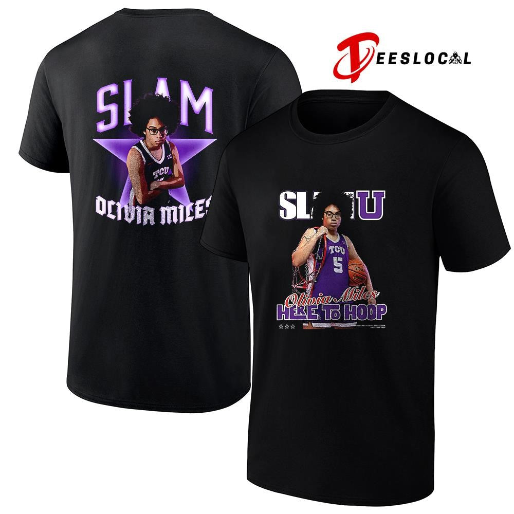TCU Horned Frogs SLAM Olivia Miles here to hoop graphic shirt